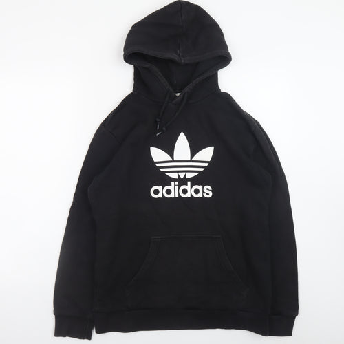 Adidas Men's Black Pullover Hoodie M Sports Logo Fleece Sweatshirt