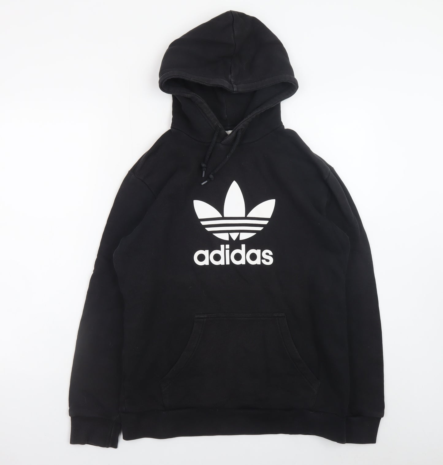 Adidas Men's Black Pullover Hoodie M Sports Logo Fleece Sweatshirt
