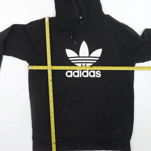 Adidas Men's Black Pullover Hoodie M Sports Logo Fleece Sweatshirt