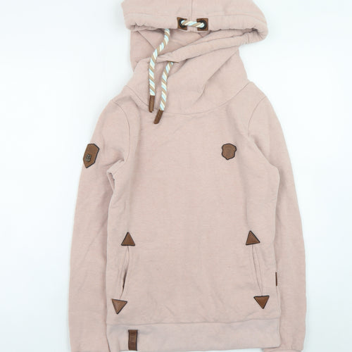 Naketano Womens Beige Hooded Pullover Sweatshirt Size S Cotton Blend