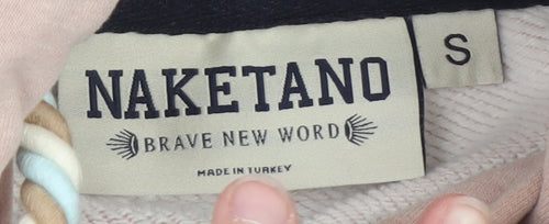Naketano Womens Beige Hooded Pullover Sweatshirt Size S Cotton Blend