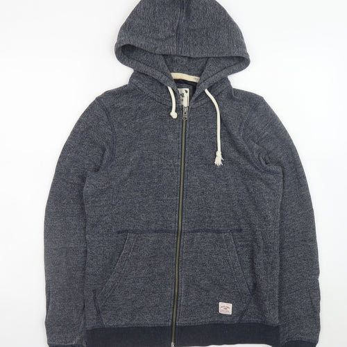 Jack & Jones Men’s Blue Full Zip Hoodie Small Cotton Blend Sweatshirt