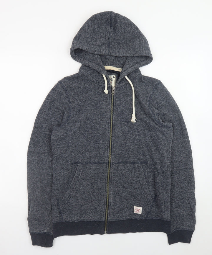 Jack & Jones Men’s Blue Full Zip Hoodie Small Cotton Blend Sweatshirt