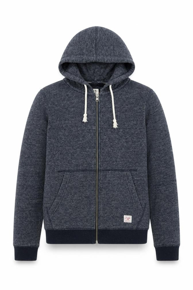Jack & Jones Men’s Blue Full Zip Hoodie Small Cotton Blend Sweatshirt