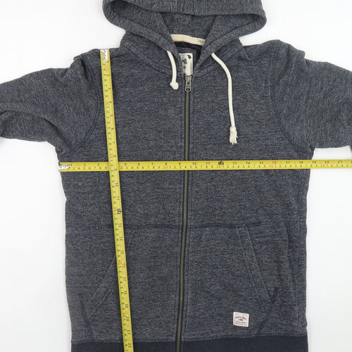 Jack & Jones Men’s Blue Full Zip Hoodie Small Cotton Blend Sweatshirt