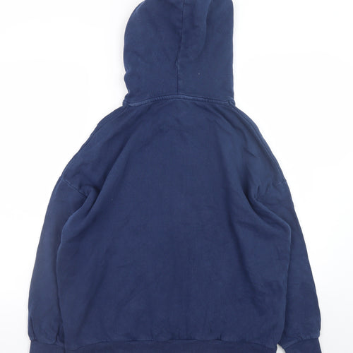 MNG Men's Blue Pullover Hoodie L Graphic Logo Fleece Sweatshirt