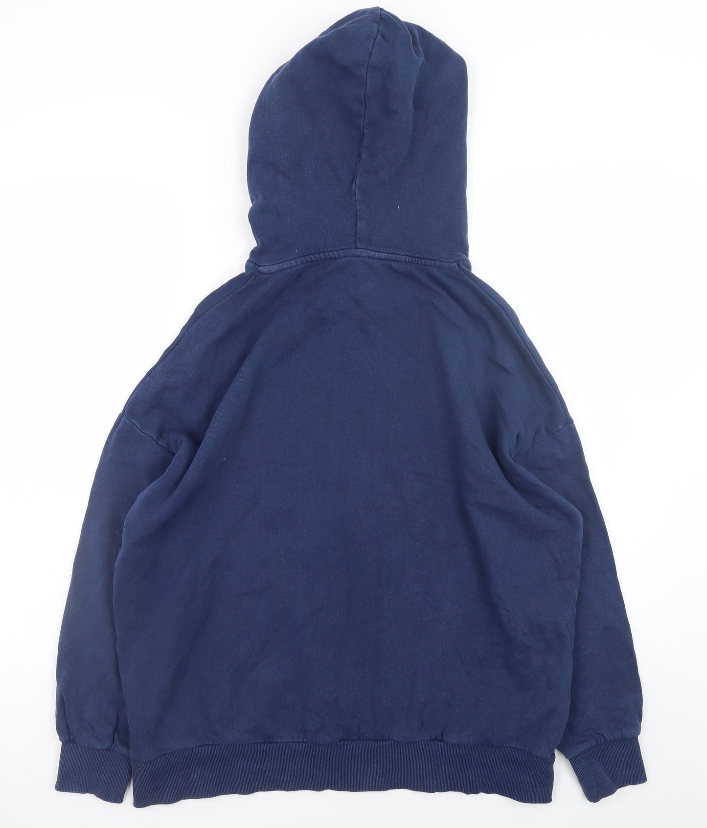 MNG Men's Blue Pullover Hoodie L Graphic Logo Fleece Sweatshirt