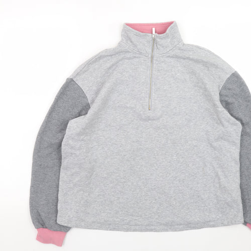 Michelle Keegan Women’s Grey Colourblock 1/2 Zip Sweatshirt Size 12