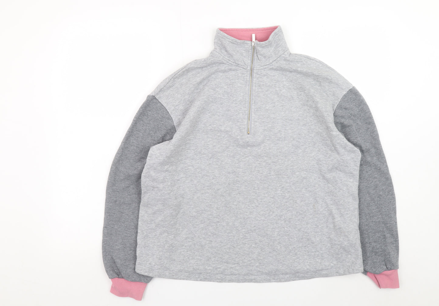Michelle Keegan Women’s Grey Colourblock 1/2 Zip Sweatshirt Size 12