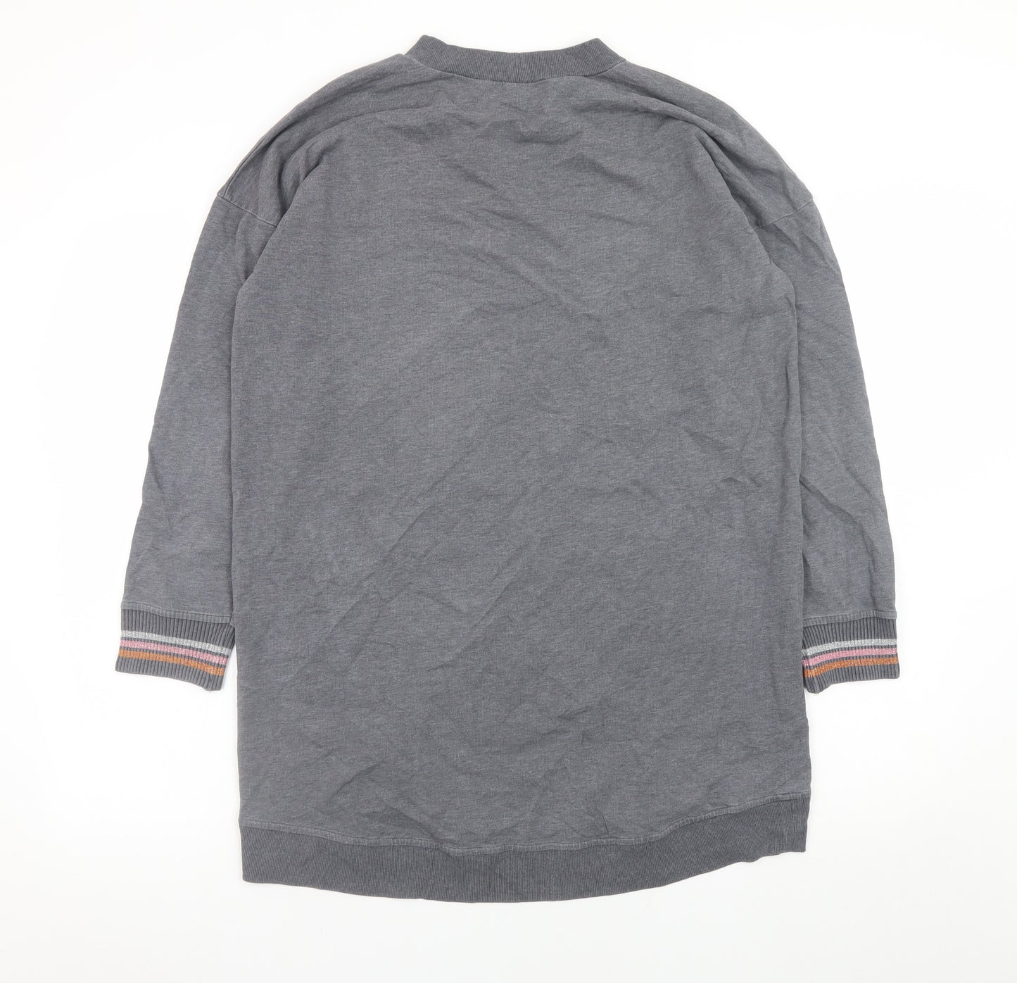 Oliver Bonas Womens Grey Long Sleeve Jersey T-Shirt Dress Size 12