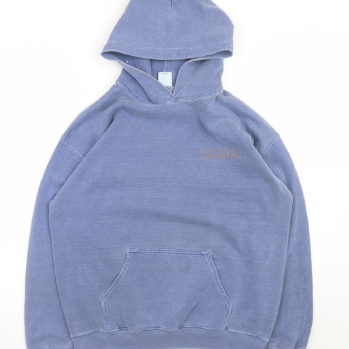 Urban Outfitters Men's Blue Pullover Hoodie Size S Graphic Print