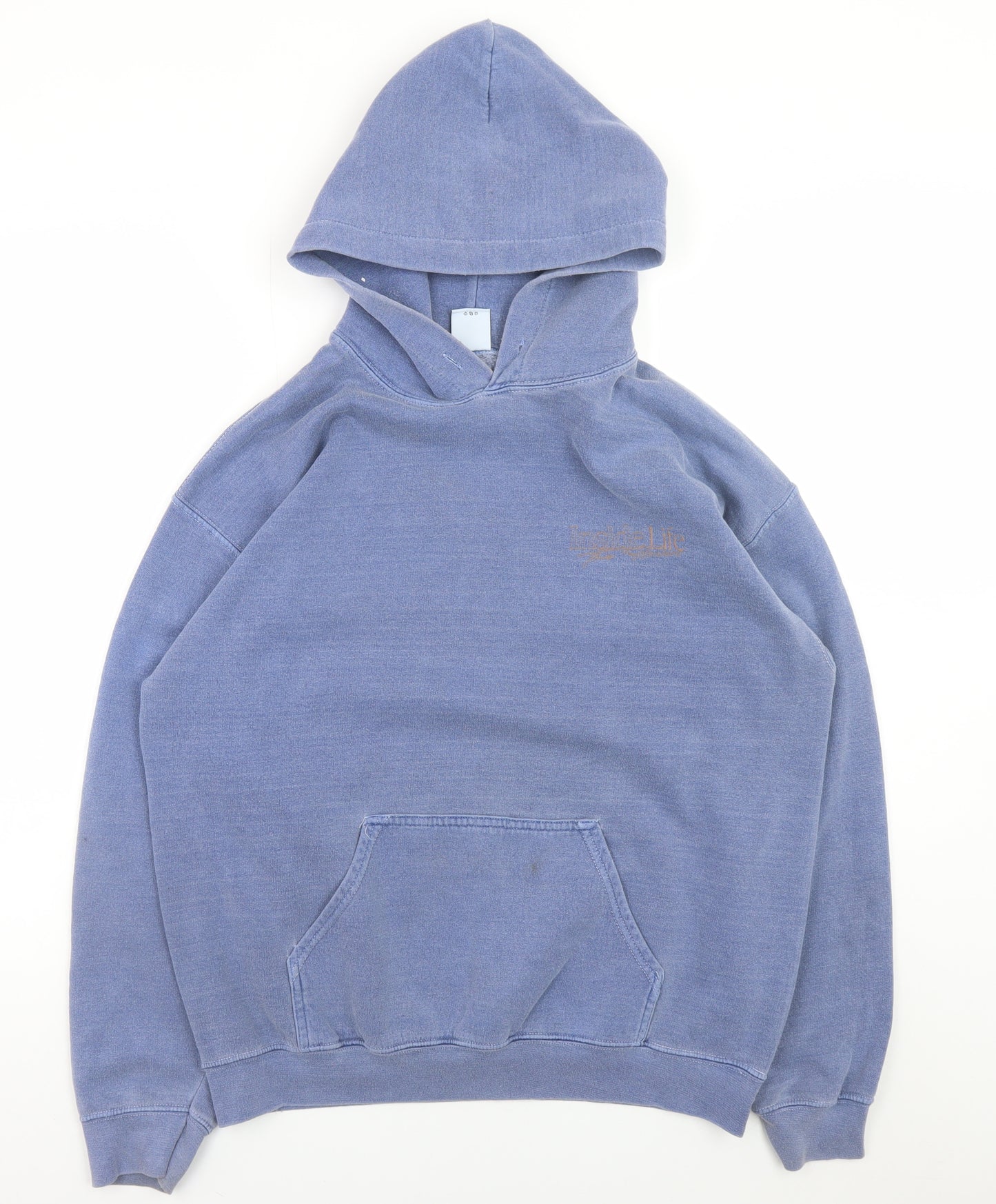 Urban Outfitters Men's Blue Pullover Hoodie Size S Graphic Print