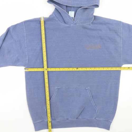 Urban Outfitters Men's Blue Pullover Hoodie Size S Graphic Print