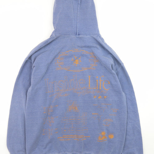 Urban Outfitters Men's Blue Pullover Hoodie Size S Graphic Print