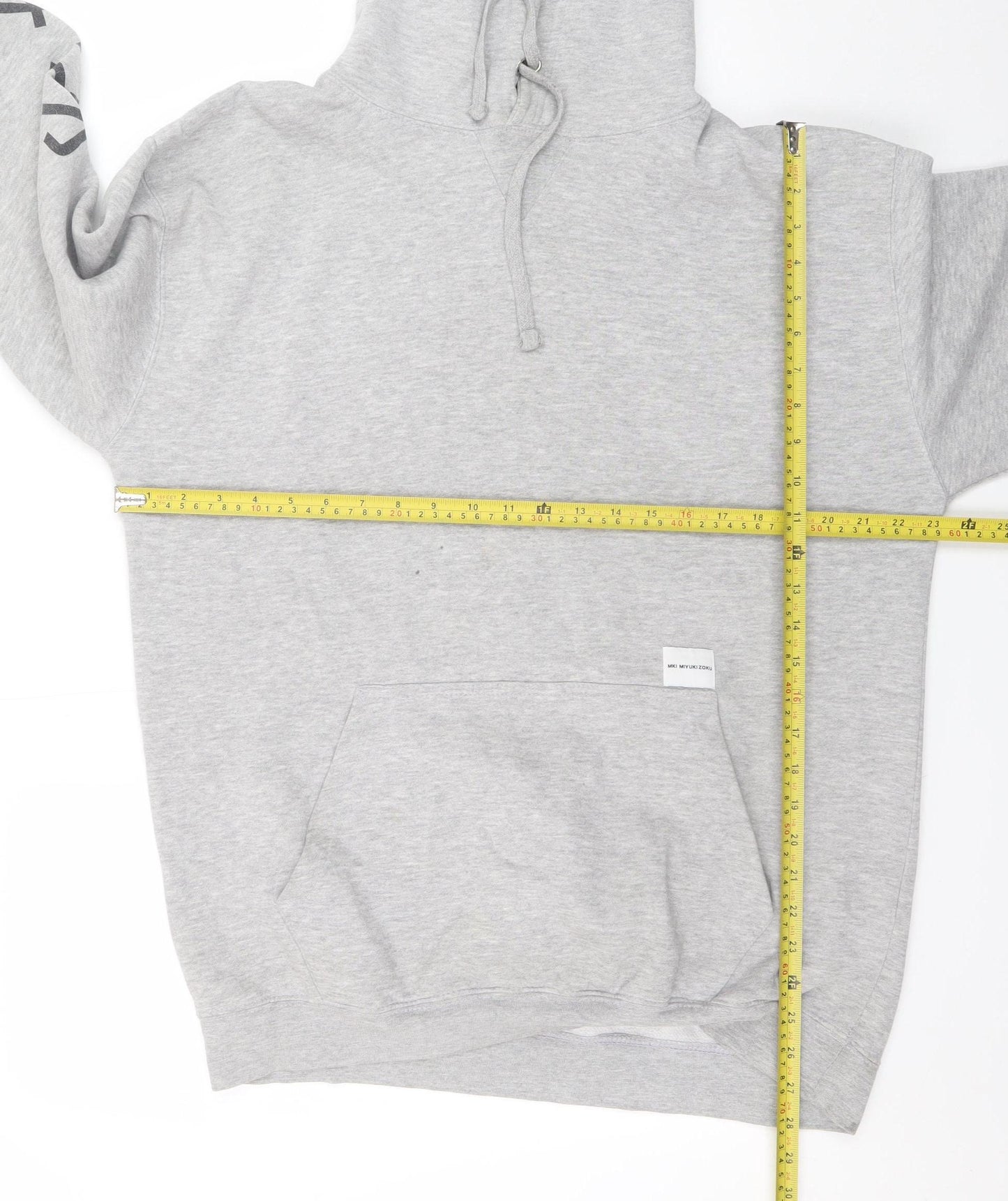 MKI Miyuki Zoku Mens Grey L Pullover Hoodie Graphic Print Streetwear