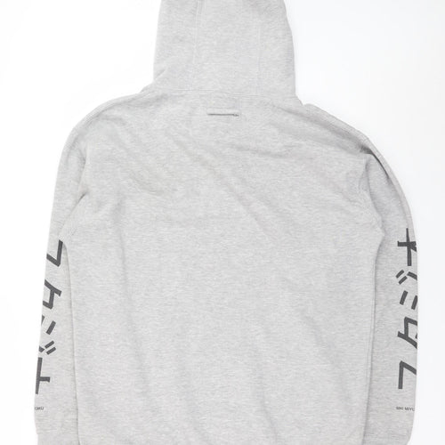 MKI Miyuki Zoku Mens Grey L Pullover Hoodie Graphic Print Streetwear