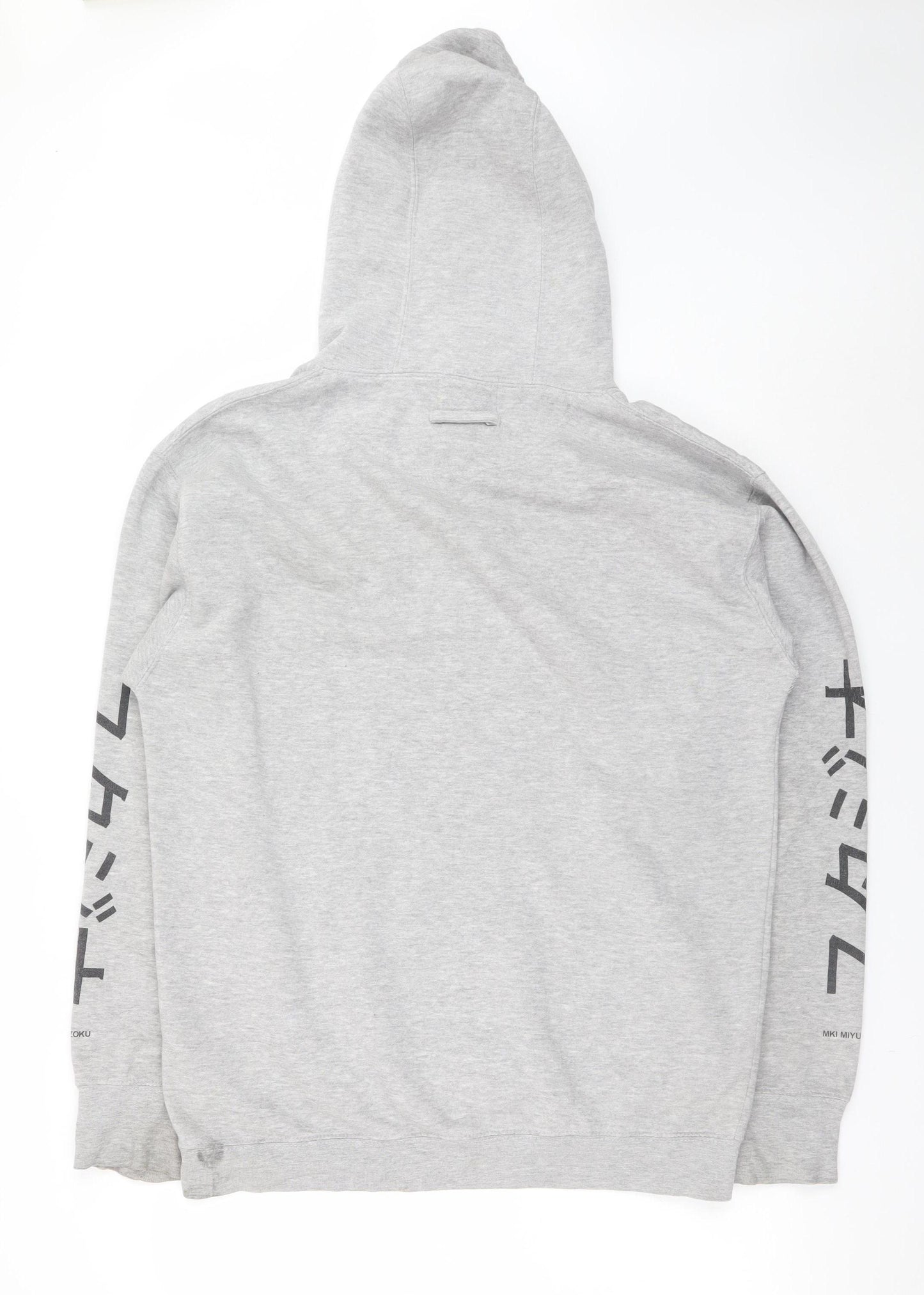 MKI Miyuki Zoku Mens Grey L Pullover Hoodie Graphic Print Streetwear
