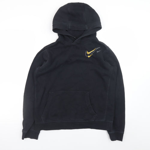 Nike Boys Black XL Pullover Fleece Hoodie with Yellow Logo