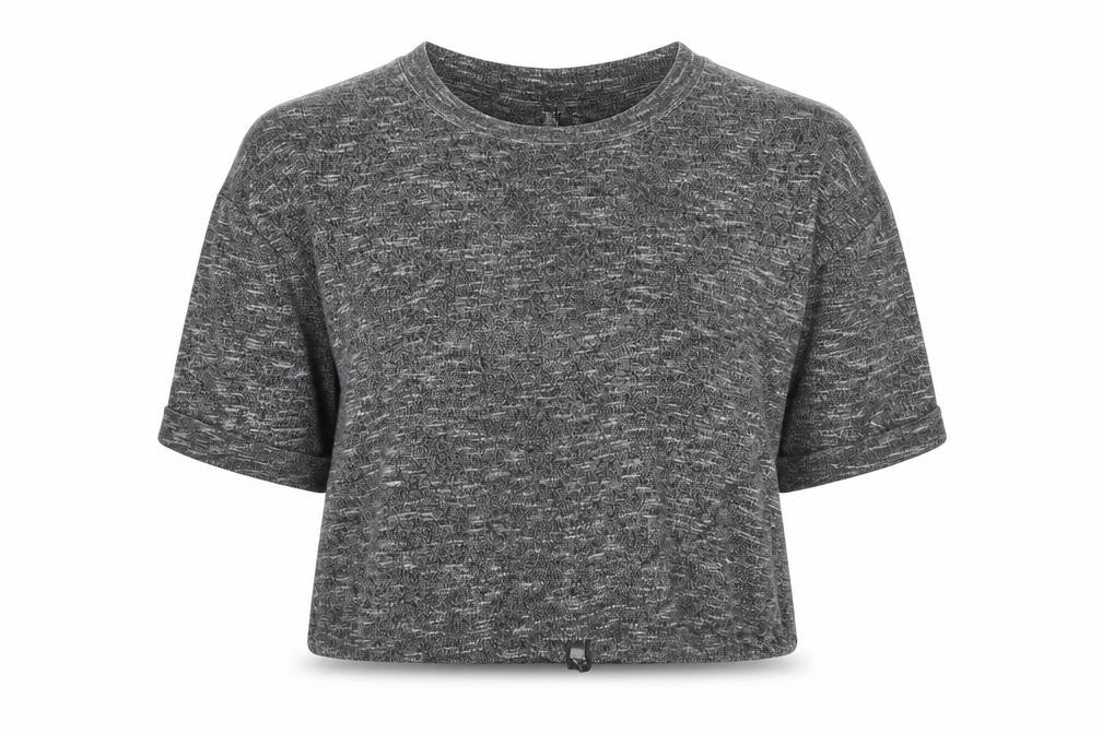 Front view of Sweewë Paris Women's Grey Short Sleeve Basic Jersey T-Shirt M