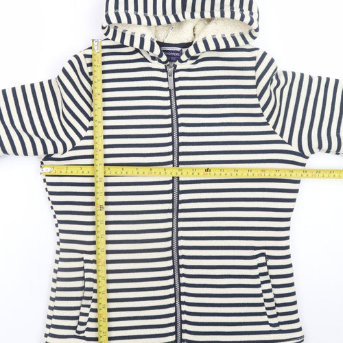 Craghoppers Womens Blue Stripe Full Zip Hoodie UK 10 Fleece Lined