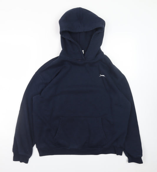 Slazenger Men's Blue Pullover Hoodie L Logo Fleece Sweatshirt