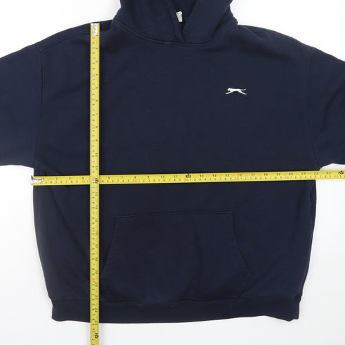 Slazenger Men's Blue Pullover Hoodie L Logo Fleece Sweatshirt