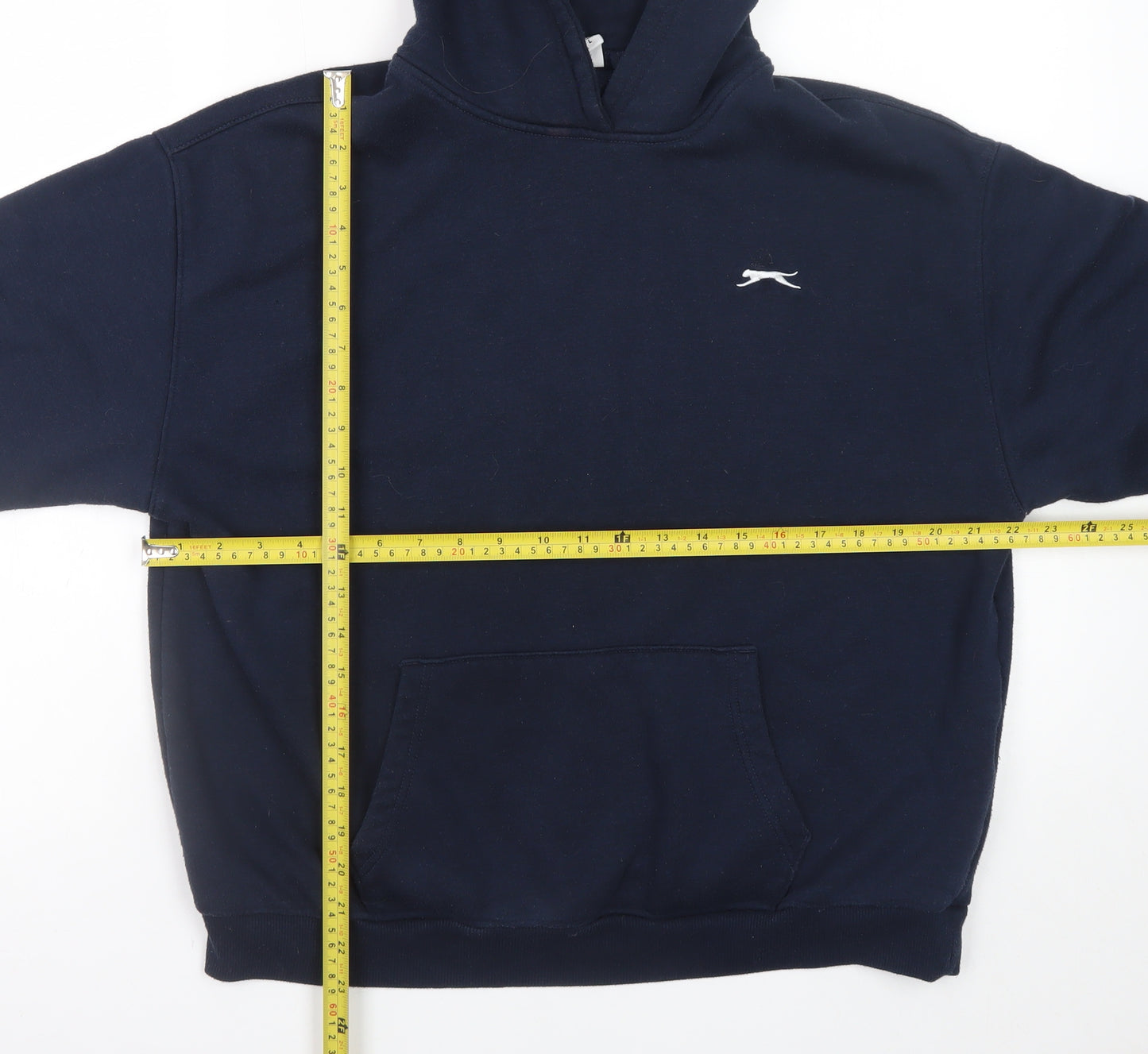 Slazenger Men's Blue Pullover Hoodie L Logo Fleece Sweatshirt