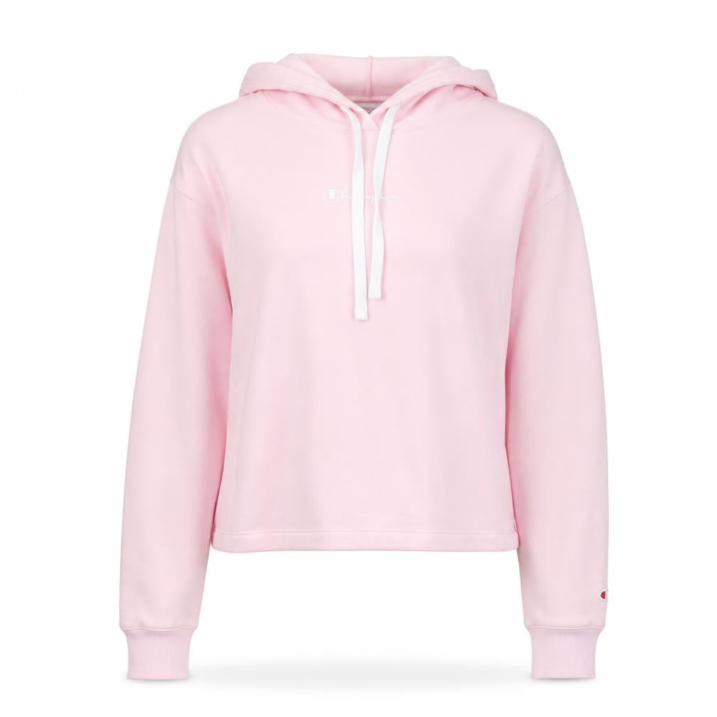 Champion Women Pink Pullover Hoodie Large Cotton Blend Hooded Sweatshirt