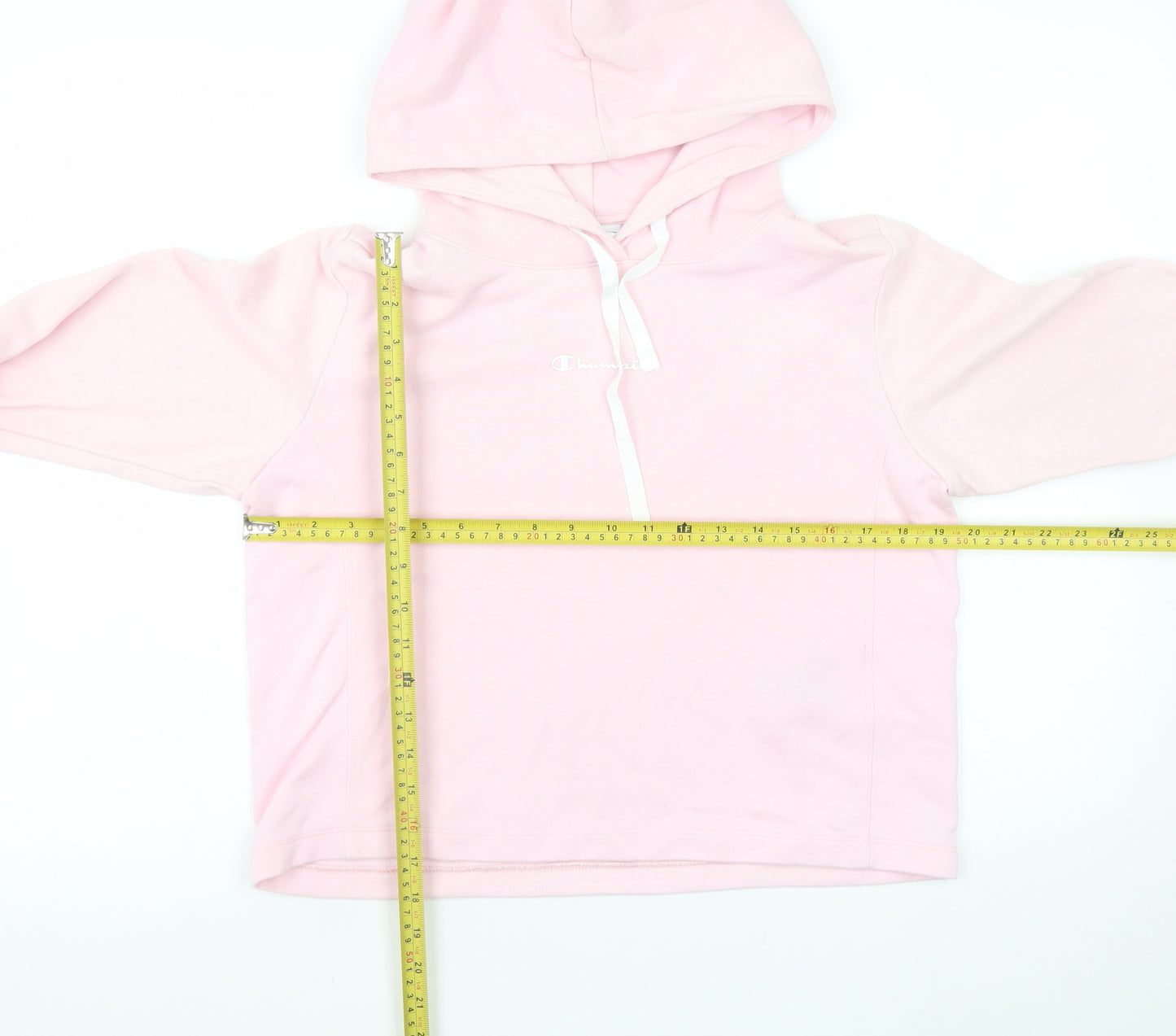 Champion Women Pink Pullover Hoodie Large Cotton Blend Hooded Sweatshirt