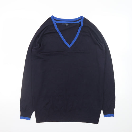 Next Men's Blue V-Neck Pullover Jumper Size S