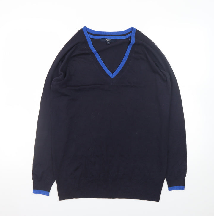 Next Men's Blue V-Neck Pullover Jumper Size S
