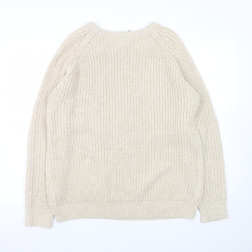 Intuition Women Beige Acrylic Knit Jumper Size 16 Crew Neck