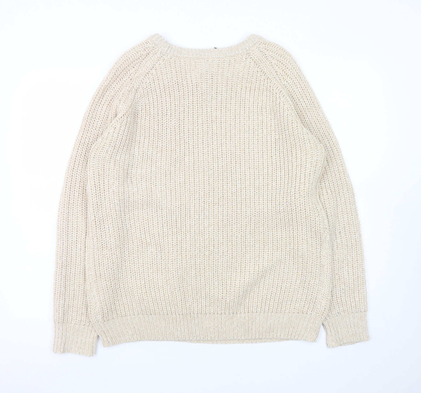 Intuition Women Beige Acrylic Knit Jumper Size 16 Crew Neck