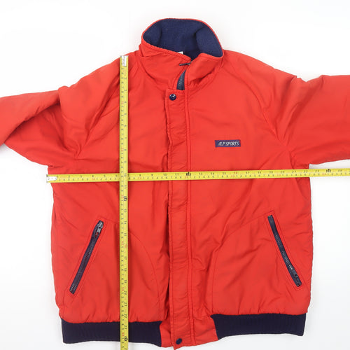 ALP SPORTS Men's Red Bomber Jacket M Nylon Outdoor Winter