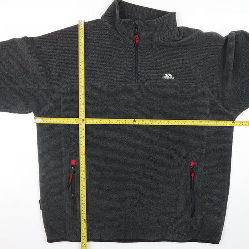Trespass Men's Grey 1/4 Zip Fleece Sweatshirt L Outdoor Pullover