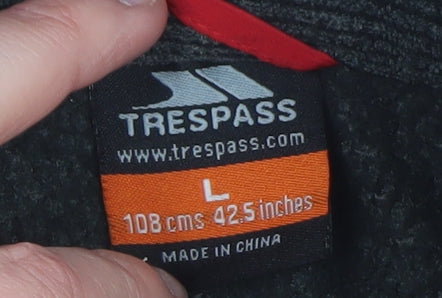 Trespass Men's Grey 1/4 Zip Fleece Sweatshirt L Outdoor Pullover