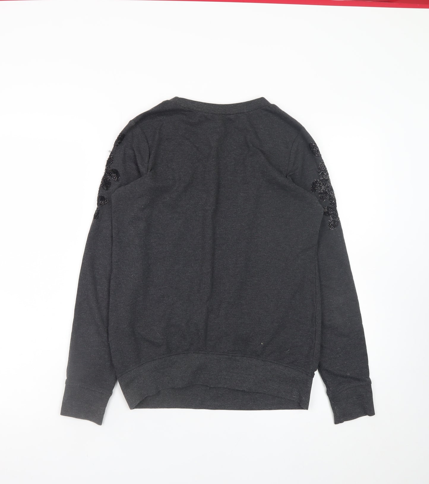 H&M MAMA Women's Grey Beaded Shoulder Maternity Pullover Jumper Size 8