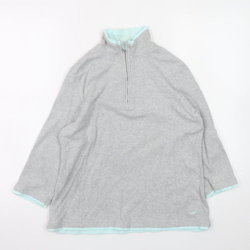 Ash Classics Womens Grey 1/4 Zip Pullover Sweatshirt Size 12