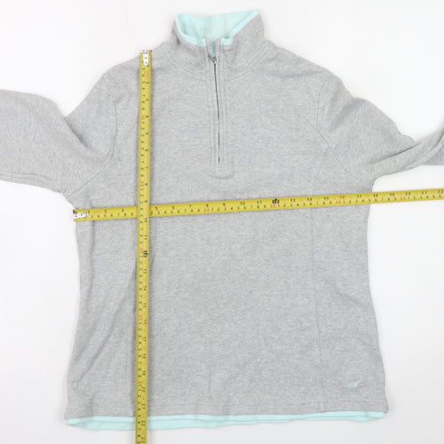 Ash Classics Womens Grey 1/4 Zip Pullover Sweatshirt Size 12