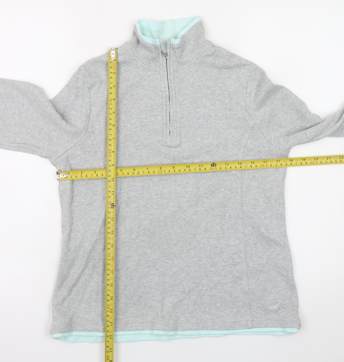 Ash Classics Womens Grey 1/4 Zip Pullover Sweatshirt Size 12
