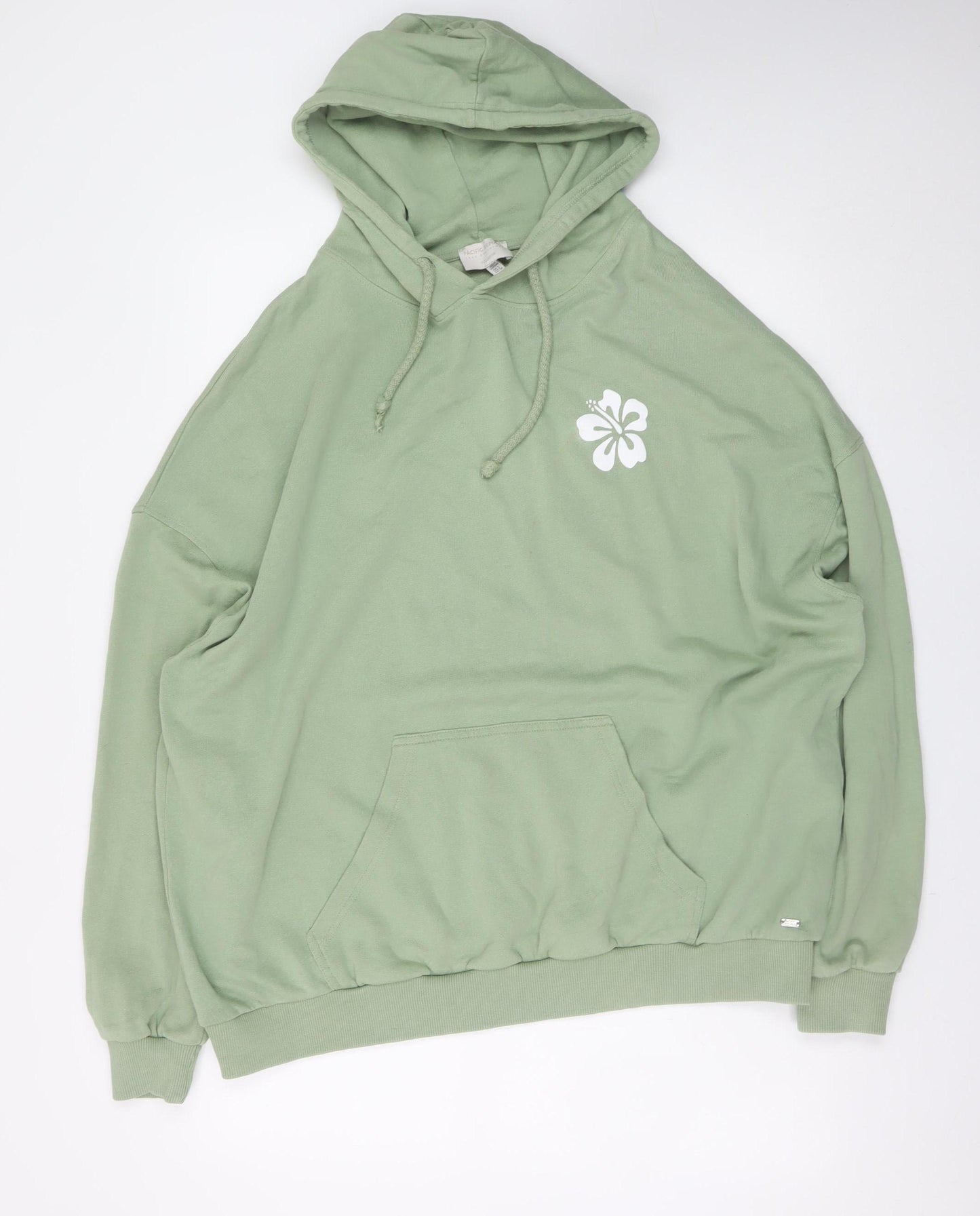 Pull&Bear Teen Green Graphic Pullover Hoodie Size L