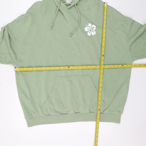 Pull&Bear Teen Green Graphic Pullover Hoodie Size L