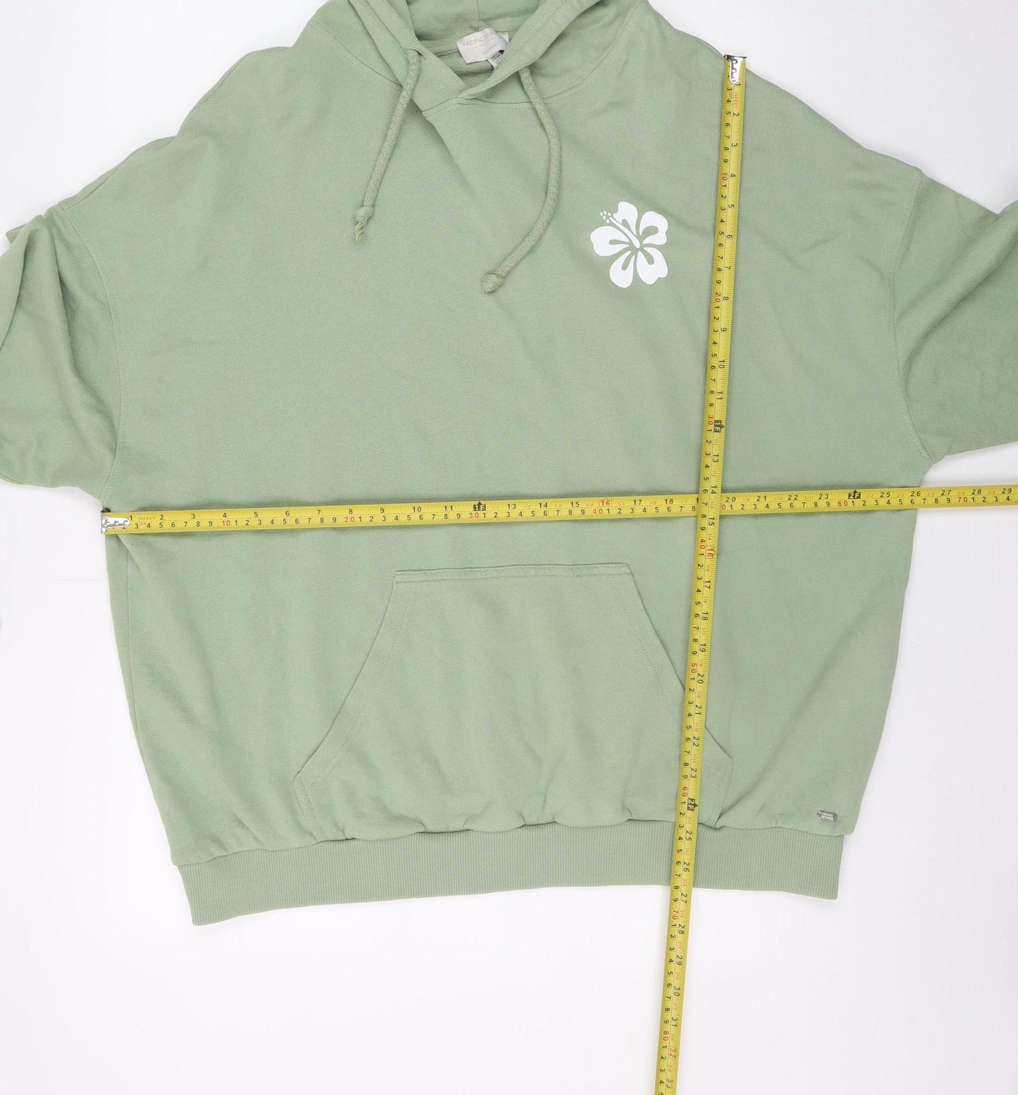 Pull&Bear Teen Green Graphic Pullover Hoodie Size L