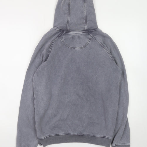 Lyle & Scott Junior Boys Grey Pullover Hoodie 12-13 Years Cotton Zip Pocket