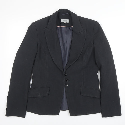 Marks and Spencer Women's Black Blazer UK 12 Regular Fit Single-Breasted
