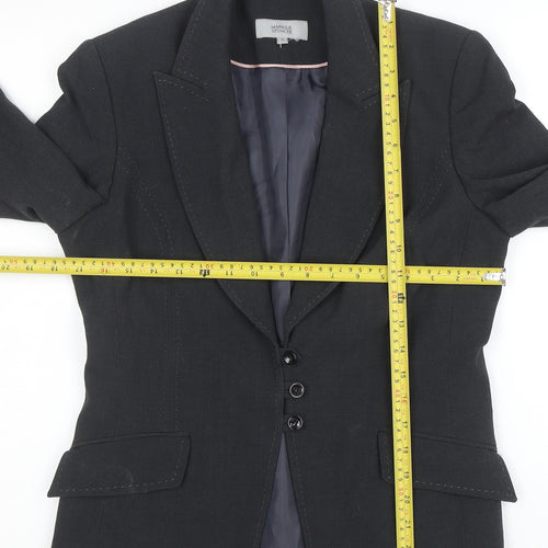 Marks and Spencer Women's Black Blazer UK 12 Regular Fit Single-Breasted