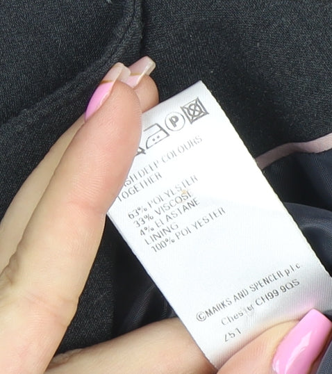 Marks and Spencer Women's Black Blazer UK 12 Regular Fit Single-Breasted