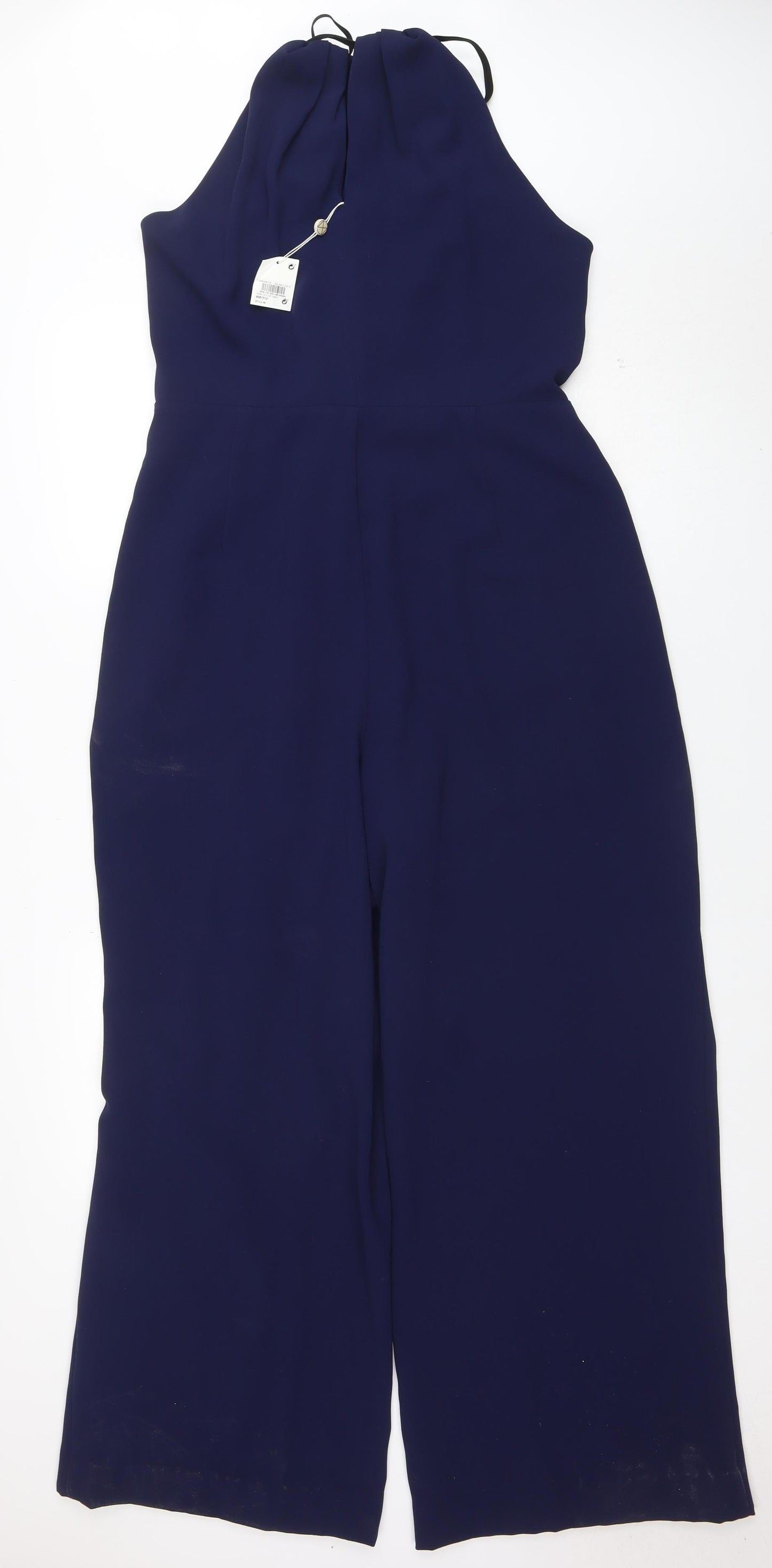 Next Women's Navy Blue Polyester Jumpsuit Size 20 Elegant Knot Detail