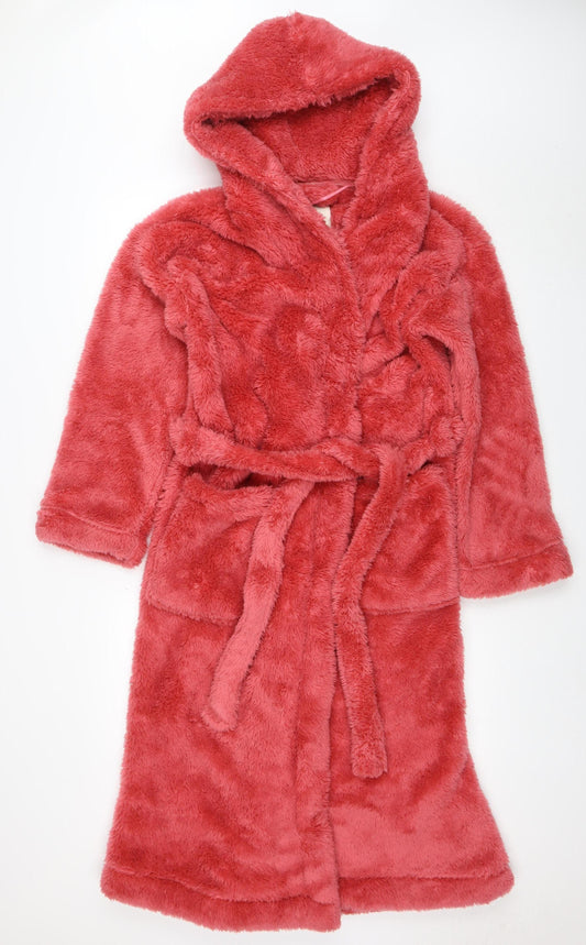 Marks and Spencer Women's Pink Fleece Hooded Robe S