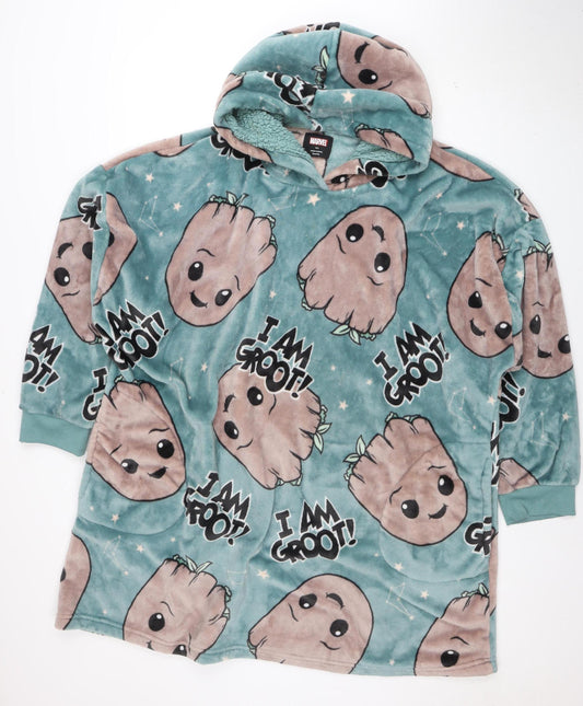 Marvel Men's Green Groot Pullover Fleece Hoodie M/L Relaxed Fit